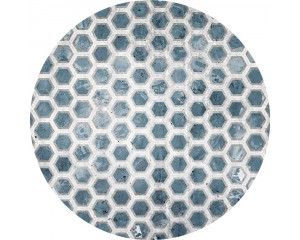 3D-effect zeshoeken in hexagon-stijl, afgebeeld op een behangcirkel.