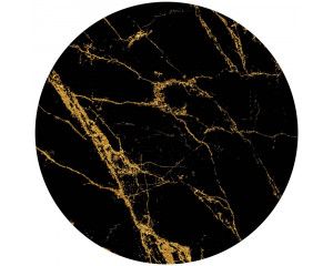 Zwart marmeren behangcirkel met gouden details voor een luxe uitstraling.