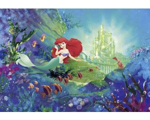 Ariels kasteel uit De Kleine Zeemeermin als fotobehang, perfect voor een meisjeskamer.