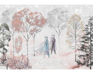 Frozen natural spirit fotobehang, met Elsa en Anna in een natuurlijke setting, perfect voor een rustige kamer.