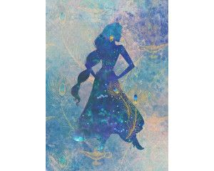 Jasmine silhouet fotobehang, ontworpen voor een delicate en verfijnde kinderkamer.