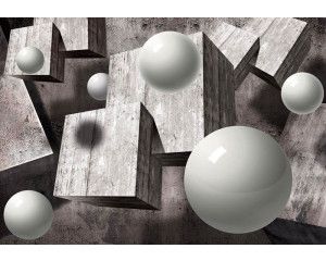 3D-geometrie vormen, fotobehang met abstracte en futuristische vormen voor een moderne sfeer.