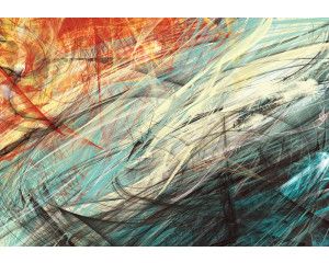 Abstracte kunst fotobehang, met moderne schilderij-elementen en levendige verfstreken, perfect voor een artistieke sfeer.