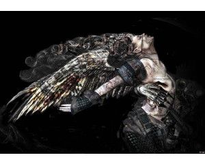 Vrouwelijke schedel en alchemie kunst, fotobehang met een donkere, gotische sfeer.