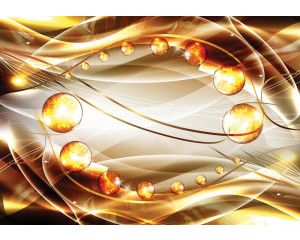 Goud en zilver amber abstract, fotobehang met een artistieke en luxe uitstraling voor moderne interieurs.