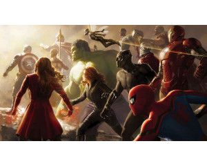Fotobehang Avengers final battle, het ultieme gevecht uit de Marvel-films.