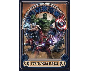 Avengers ornament fotobehang met Marvel superhelden in actie.
