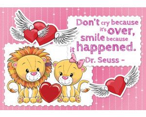 Fotobehang van leeuwtjes met een spreuk voor kinderen, speels en lief.