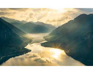 Alpen berglandschap fotobehang, met een majestueus uitzicht over de Alpen.