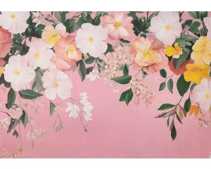 Fotobehang met artistieke palmbomen in zwart-witte illustratiestijl.