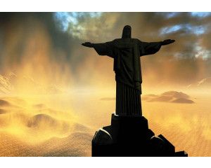 Fotobehang van Christus de Verlosser, iconisch standbeeld.