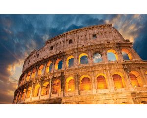 Fotobehang van het Colosseum in Rome, Italië, historisch gebouw.