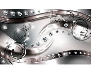 Diamanten en abstractie, weergegeven op een luxueus fotobehang voor een elegante ruimte.