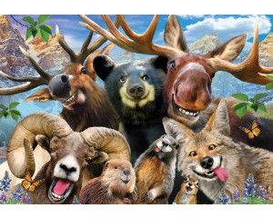 Bosdieren, dolle beestenboel fotobehang met een vrolijke en speelse uitstraling voor kinderen.