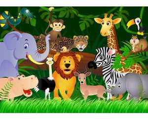 Fotobehang Dierenfeest in de Jungle