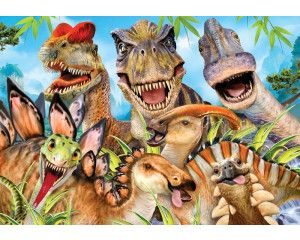Dinosaurus fotobehang, vrolijk en speels met grappige dinosaurussen voor kinderkamers.