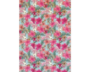 Disney Ariel fotobehang met roze bloemen, perfect voor een zeemeerminnen-thema kamer.