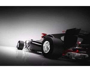 Fotobehang van een dynamische Formule 1 auto in actie, perfect voor racefans.