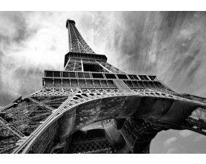 Eiffeltoren in Parijs, monumentaal weergegeven op een bezienswaardigheidsfotobehang.