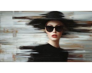 Fotobehang met een luipaard in tropisch regenwoud tijdens de regen.