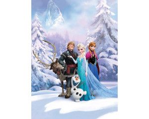 Frozen fotobehang met een winters landschap, ideaal voor een koele kinderkamer.