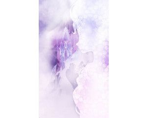 Frozen Winter Mist fotobehang toont een betoverend winterlandschap met besneeuwde bomen en een magische mist die door het bos waait.