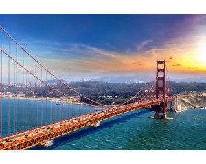 Fotobehang van de Golden Gate Bridge in San Francisco, een iconisch beeld van de stad.