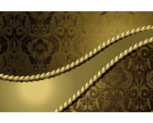 Gouden ornamenten fotobehang, met een moderne en luxe uitstraling, perfect voor een verfijnde kamer.