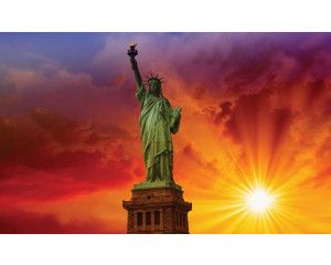 Fotobehang van het Vrijheidsbeeld in New York, Amerikaans icoon.