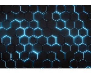 Fotobehang safari dieren avontuur met giraffe, zebra’s en savannelandschap in getekende stijl.