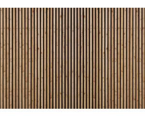 Fotobehang van houten panelen en latten, met een akoestisch wandpaneel ontwerp.