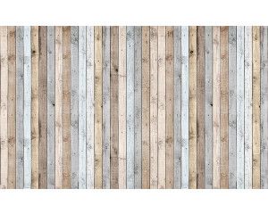 Houten planken, kleurrijk abstract fotobehang met een warme en rustieke uitstraling.