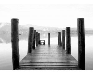 Fotobehang Houten Steiger