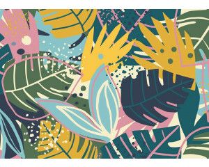 Fotobehang Jungle Bladeren Kunst