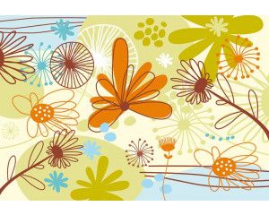 Een abstract ornament met een bloemenpatroon op fotobehang.