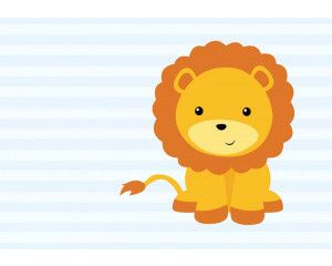 Fotobehang met leeuwen in een babykamer, stoer en kleurrijk.