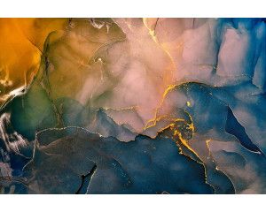 Fotobehang van marmer met een "lightning" effect, waarbij abstracte lijnen en vormen de compositie krachtig maken.