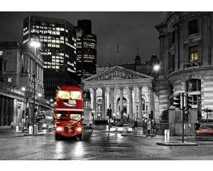 Fotobehang van een Londense dubbeldekker bus, perfect voor een stedelijke en nostalgische sfeer.