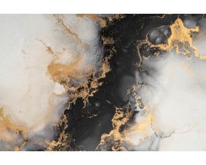 Fotobehang van luxe gouden marmer, gecombineerd met natuursteen en industriële elementen voor een robuuste uitstraling.