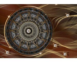 Fotobehang van een mandala patroon in Indiase stijl, perfect voor een serene en exotische sfeer.