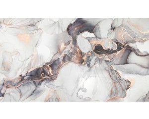 Fotobehang van marmer met gouden accenten in een abstracte en industriële stijl, met grijze tinten als basis.