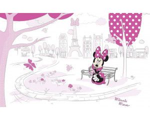 Fotobehang met Minnie Mouse in Parijs, Disney-thema.