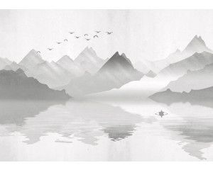 Fotobehang Mistige Bergen