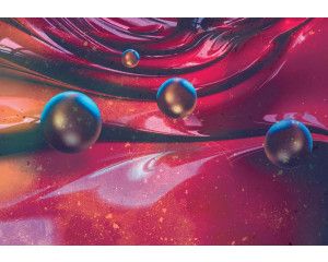 Modern kunstwerk op een kleurrijk fotobehang in schilderijstijl.