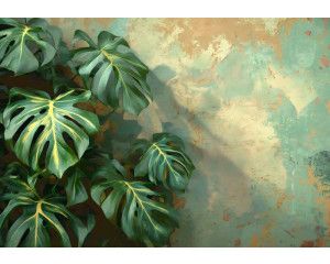 Fotobehang Monstera Bladeren in Urban Jungle Stijl