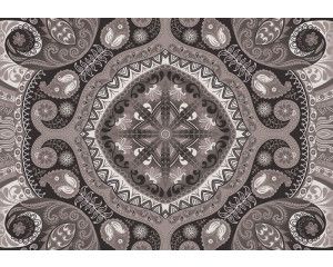 Zwart-wit mozaïekpatroon, abstract fotobehang voor een moderne en minimalistische ruimte.