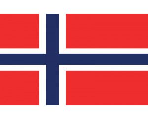 Noorse vlag op fotobehang, kleurrijk en iconisch.