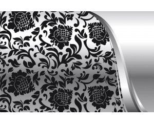 Abstract fotobehang met zwart-witte ornamenten, ideaal voor een moderne en minimalistische ruimte.