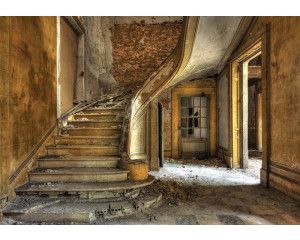 Fotobehang van een oud gebouw, historisch en industrieel.