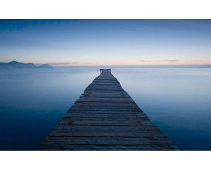 Pier Mallorca fotobehang, met een prachtig uitzicht over de zee.